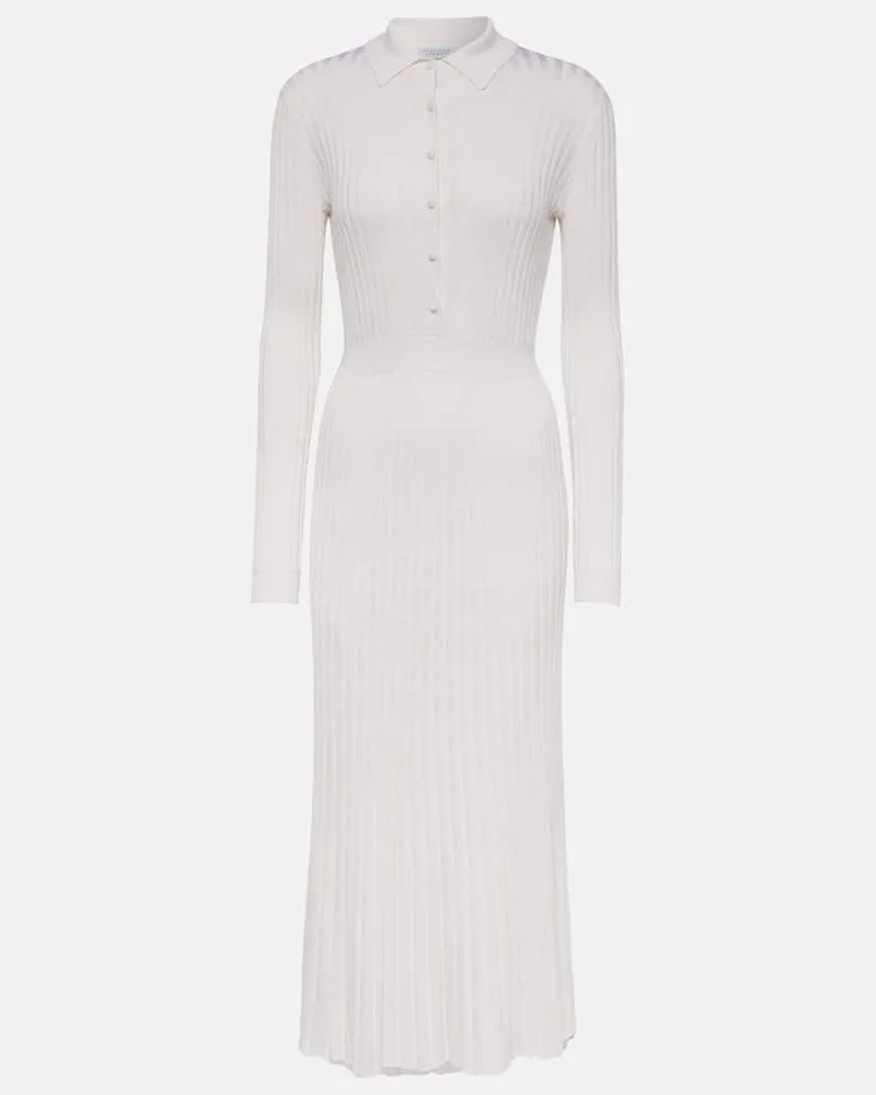 Gabriela Hearst Polokleid Ardor aus Seide und Kaschmir Weiß