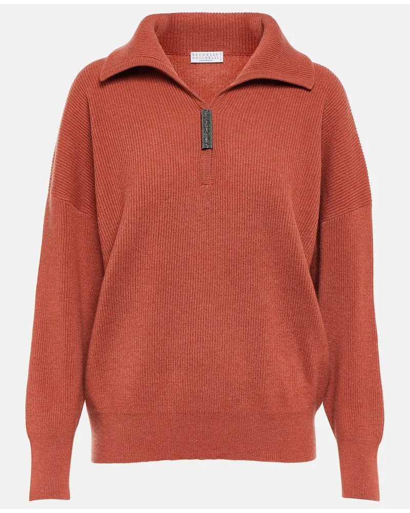 Brunello Cucinelli Polopullover aus Kaschmir Rot
