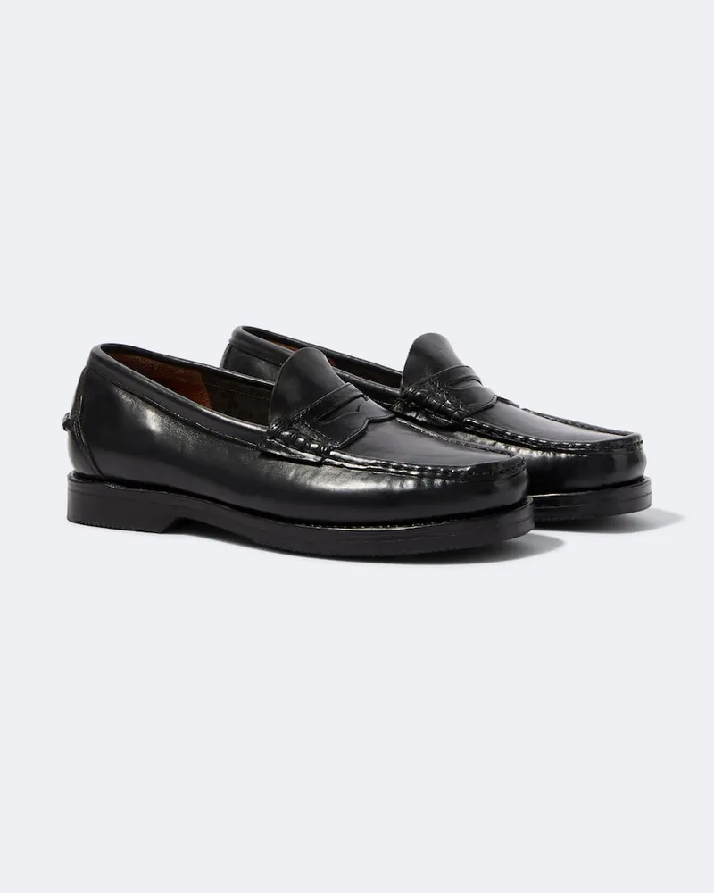 Visvim Loafers Fabro-Folk aus Leder Schwarz