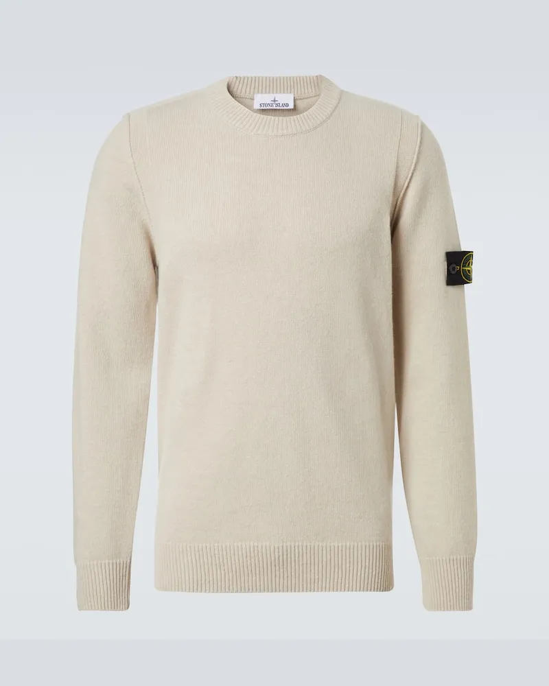 Stone Island Pullover Compass aus einem Wollgemisch Beige