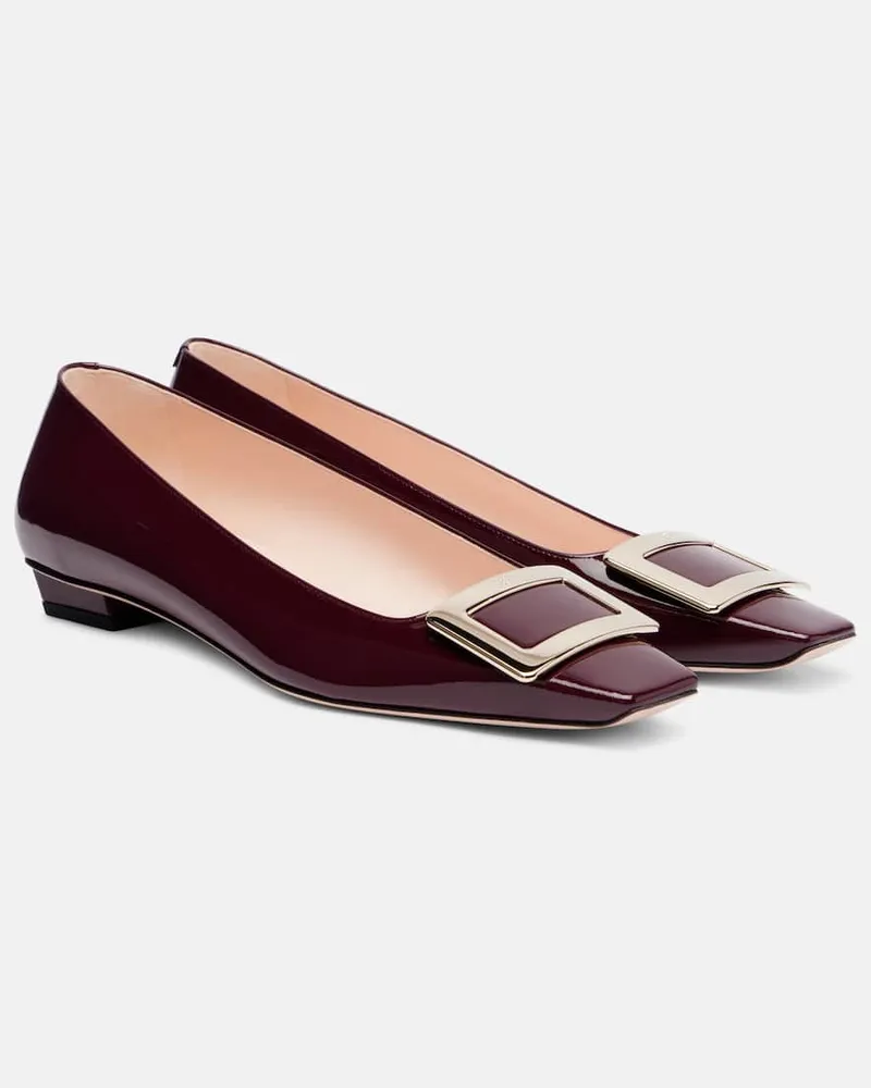 Roger Vivier Ballerinas Belle Vivier aus Lackleder Burgund