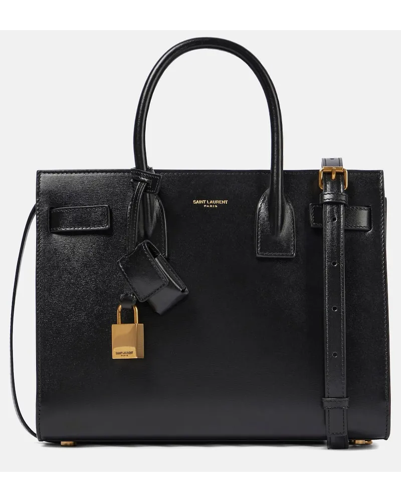 Saint Laurent Tote Sac De Jour Baby aus Leder Schwarz