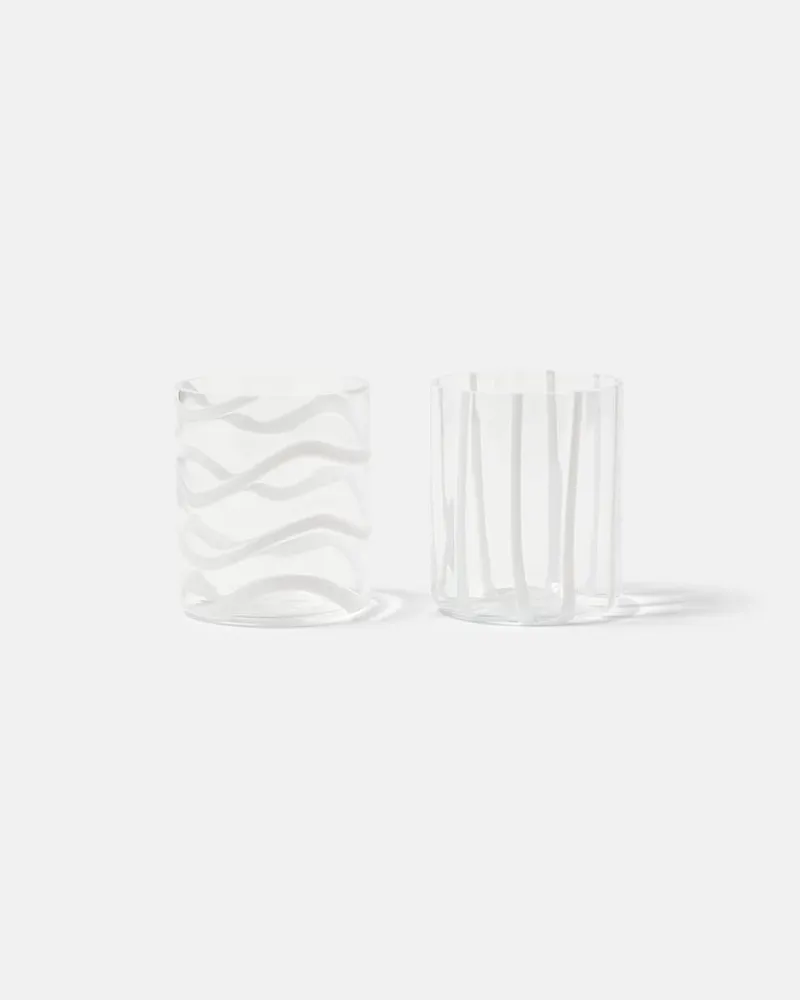 NasonMoretti Set Cyrcus aus zwei Tumbler-Gläsern Weiß