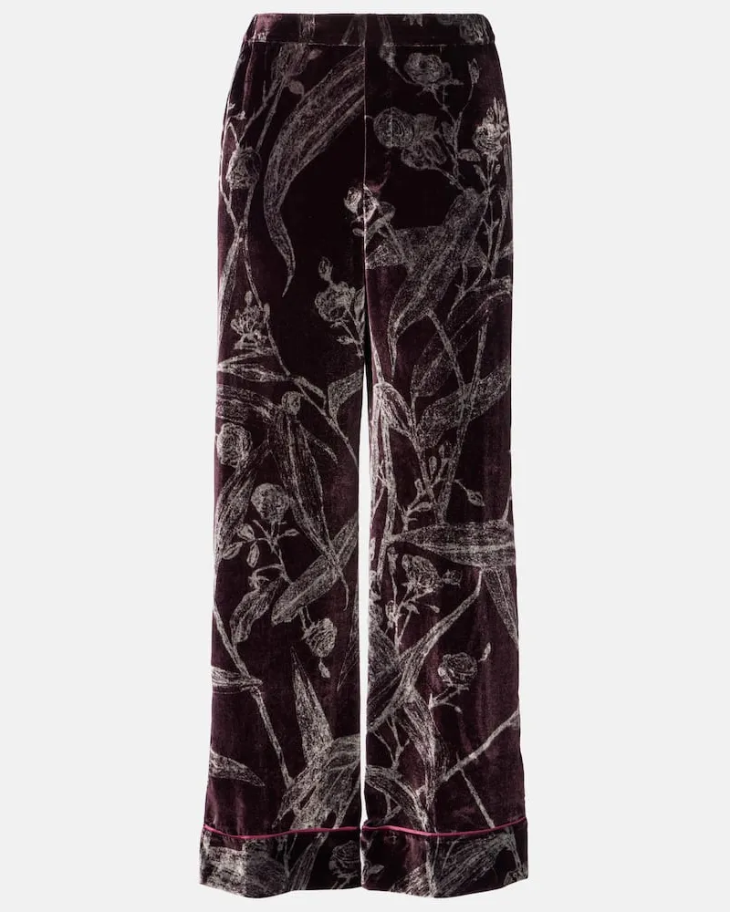 La DoubleJ Pyjama-Hose aus Satin Burgunderrot