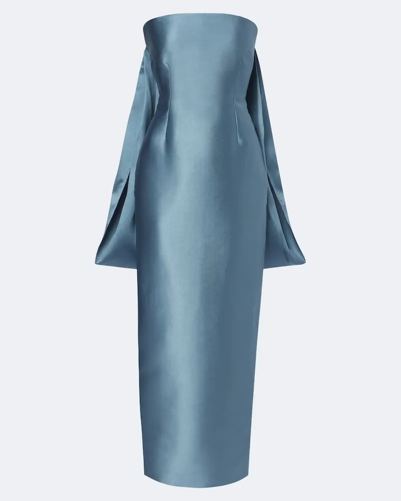 Solace London Bustier-Robe Dandridge aus Twill Blau