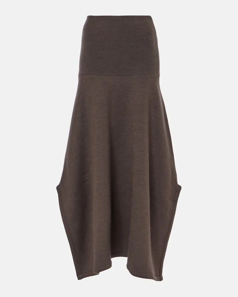 Christophe Lemaire Midirock aus Wolle und Baumwolle Braun