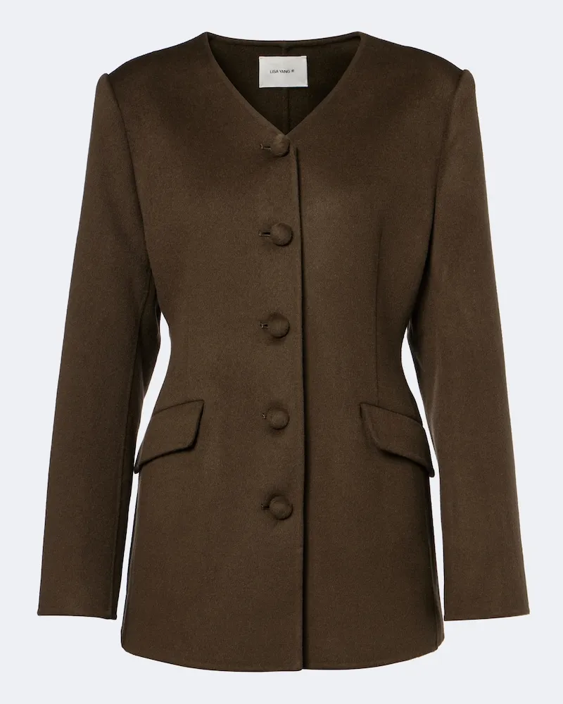 Lisa Yang Blazer Doublé aus Wolle und Kaschmir Braun