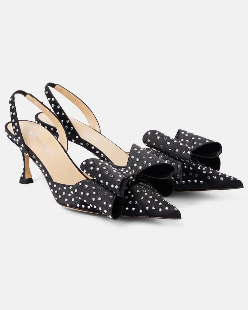 Mach & Mach Slingback-Pumps Le Cadeau 65 mit Kristallen Schwarz