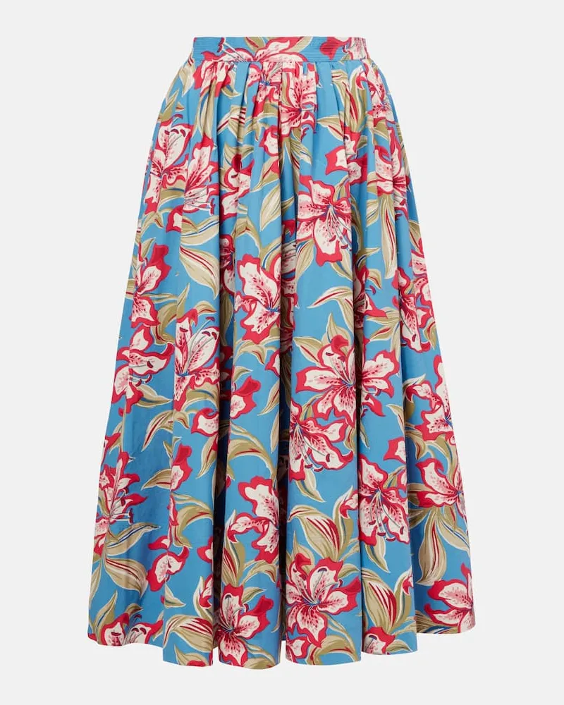 Ralph Lauren Midirock Floral aus Baumwolle Blau