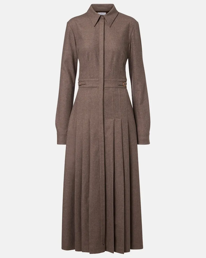 Gabriela Hearst Hemdblusenkleid Ethel aus Wolle und Kaschmir Braun