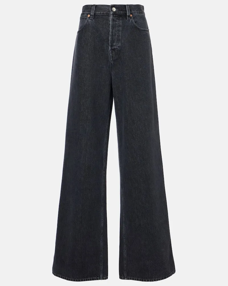 Gucci High-Rise Wide-Leg Jeans Schwarz