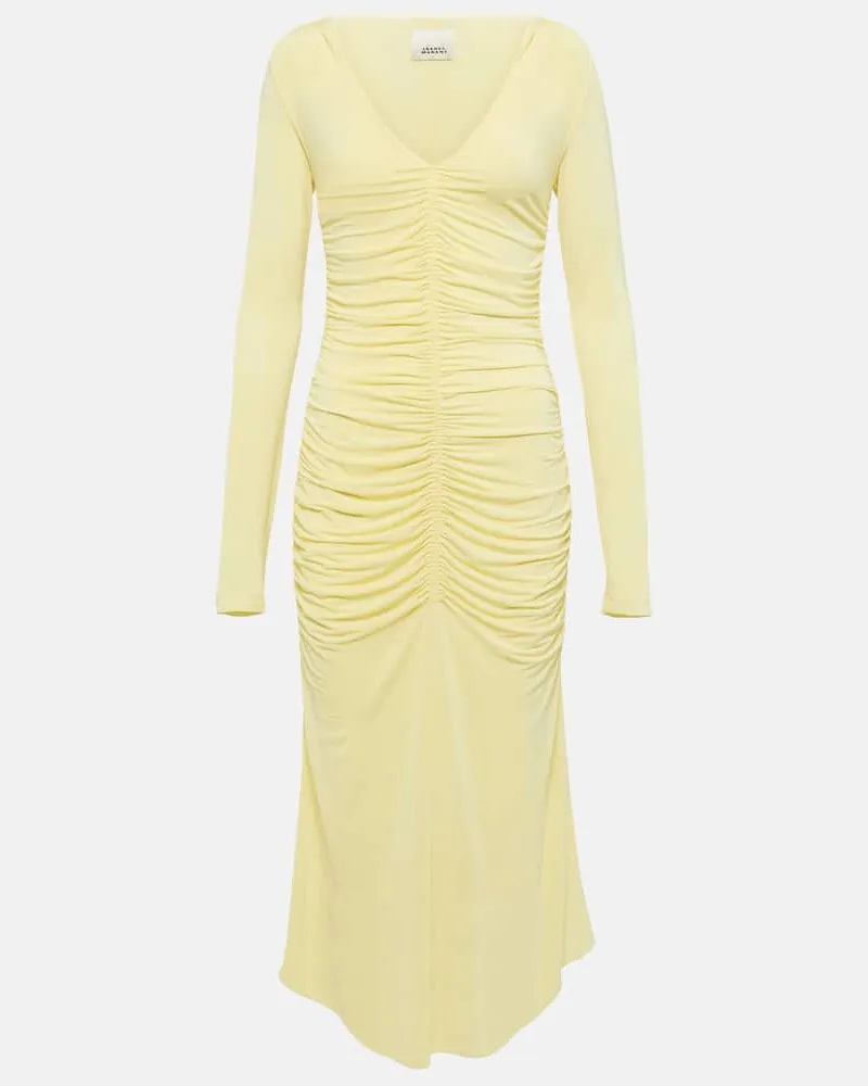 Isabel Marant Midikleid Laly aus Jersey Gelb