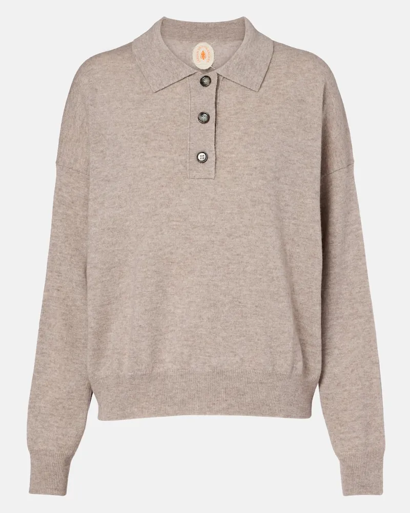 Jardin des Orangers Polopullover aus Wolle und Kaschmir Beige