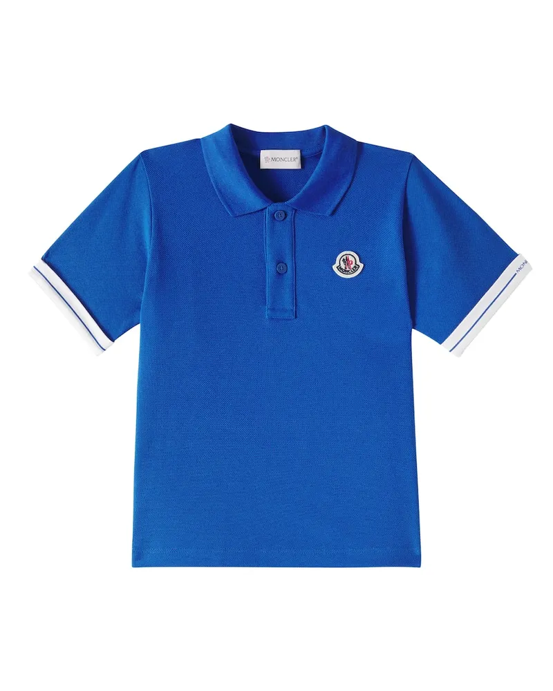 Moncler Polohemd aus Baumwoll-Piqué Blau