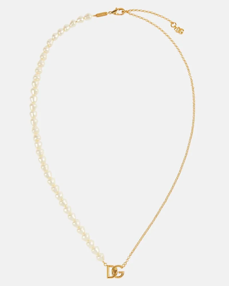 Dolce & Gabbana Halskette DG mit Zierperlen Gold