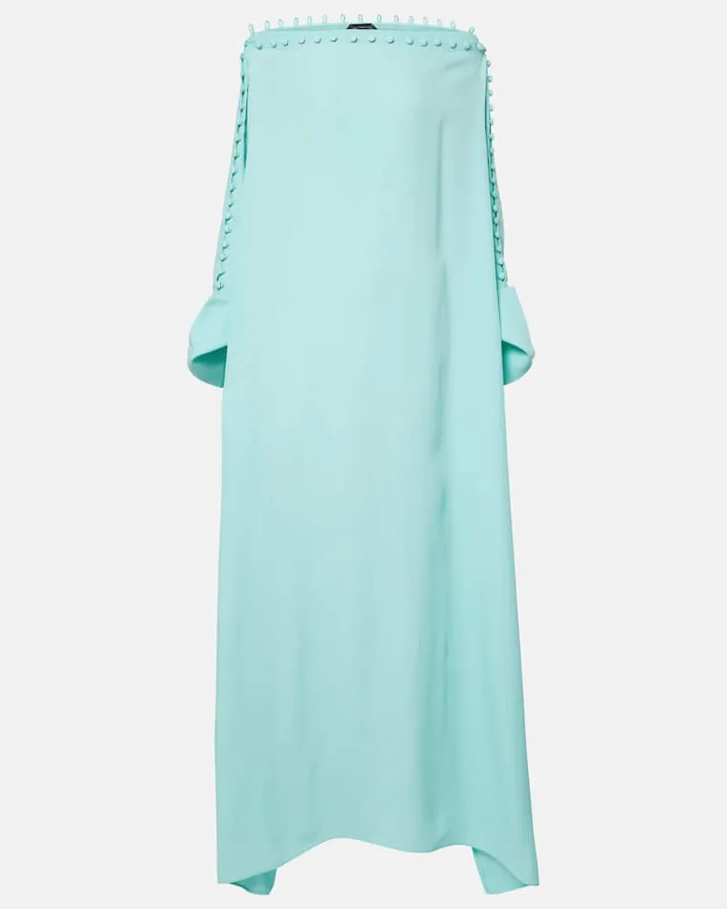 Taller Marmo Kaftan Mila aus Crêpe-Cady Blau