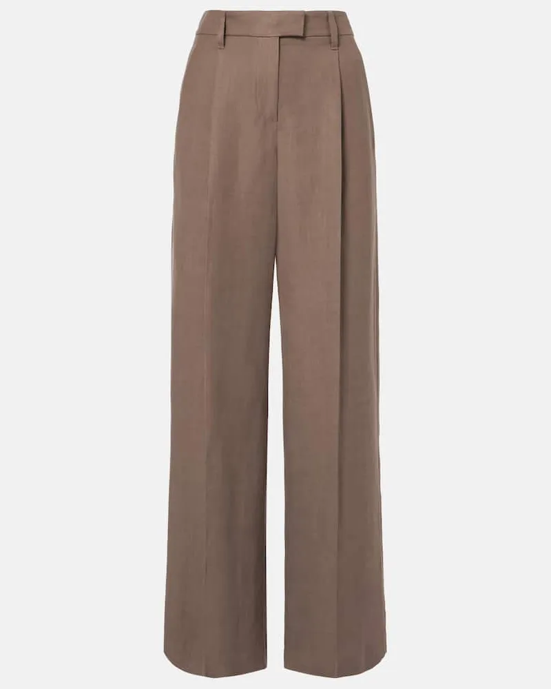 Brunello Cucinelli Weite High-Rise-Hose Braun