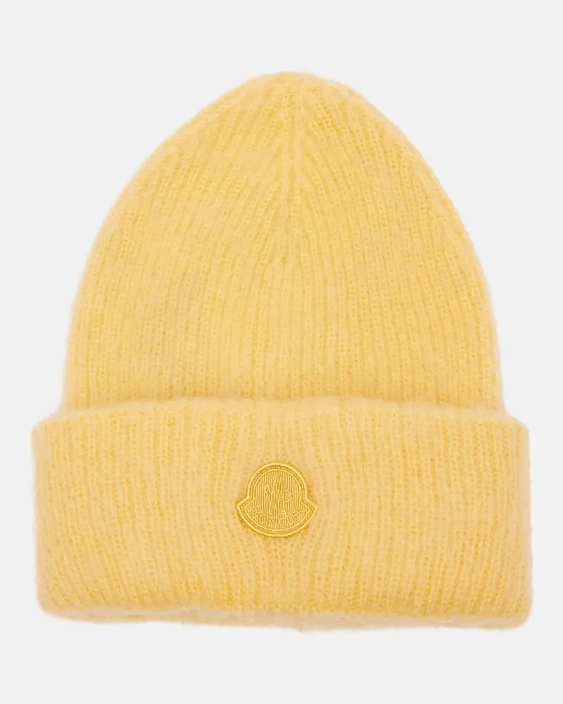 Moncler Mütze aus einem Mohairgemisch Gelb