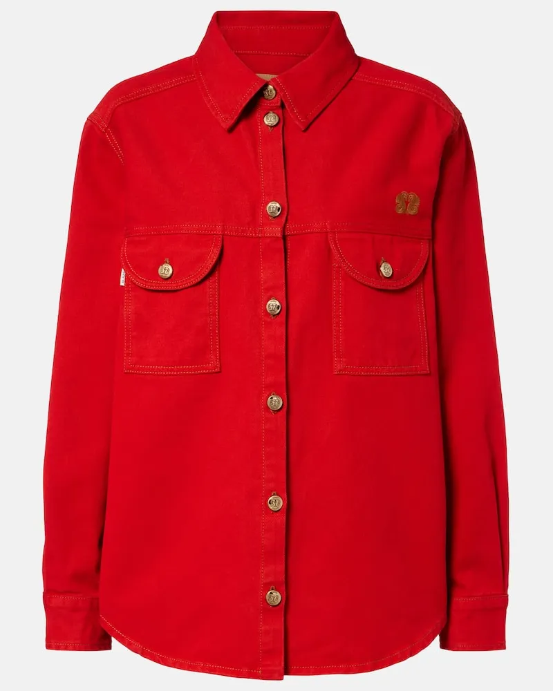 Blazé Milano Blazé Milano Hemdjacke Berber aus Denim Rot