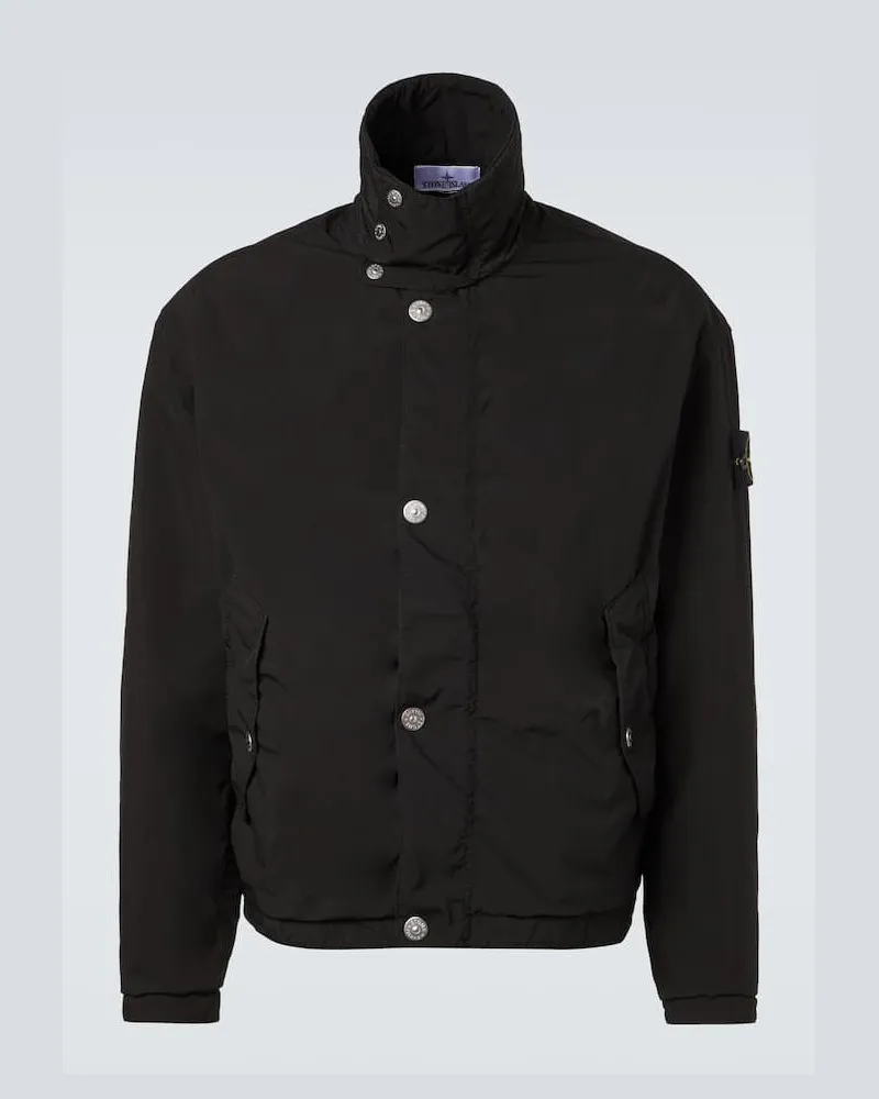 Stone Island Feldjacke Compass aus Canvas Schwarz