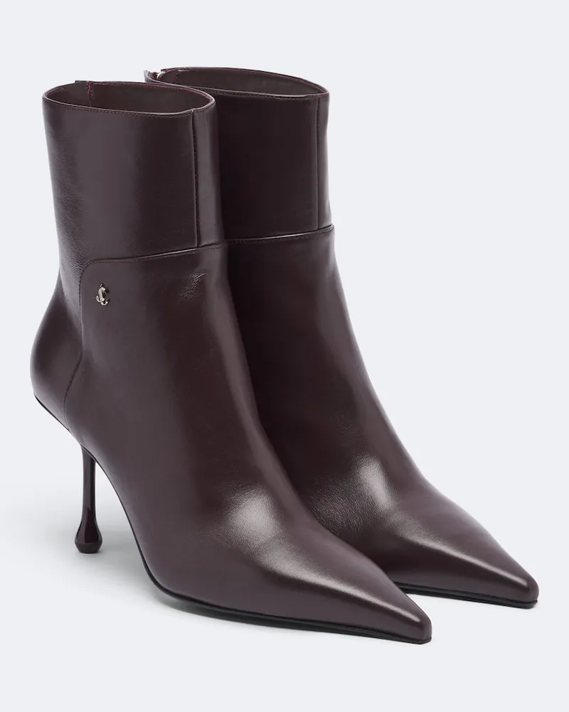 Jimmy Choo Ankle Boots Cycas aus Leder Burgunderrot