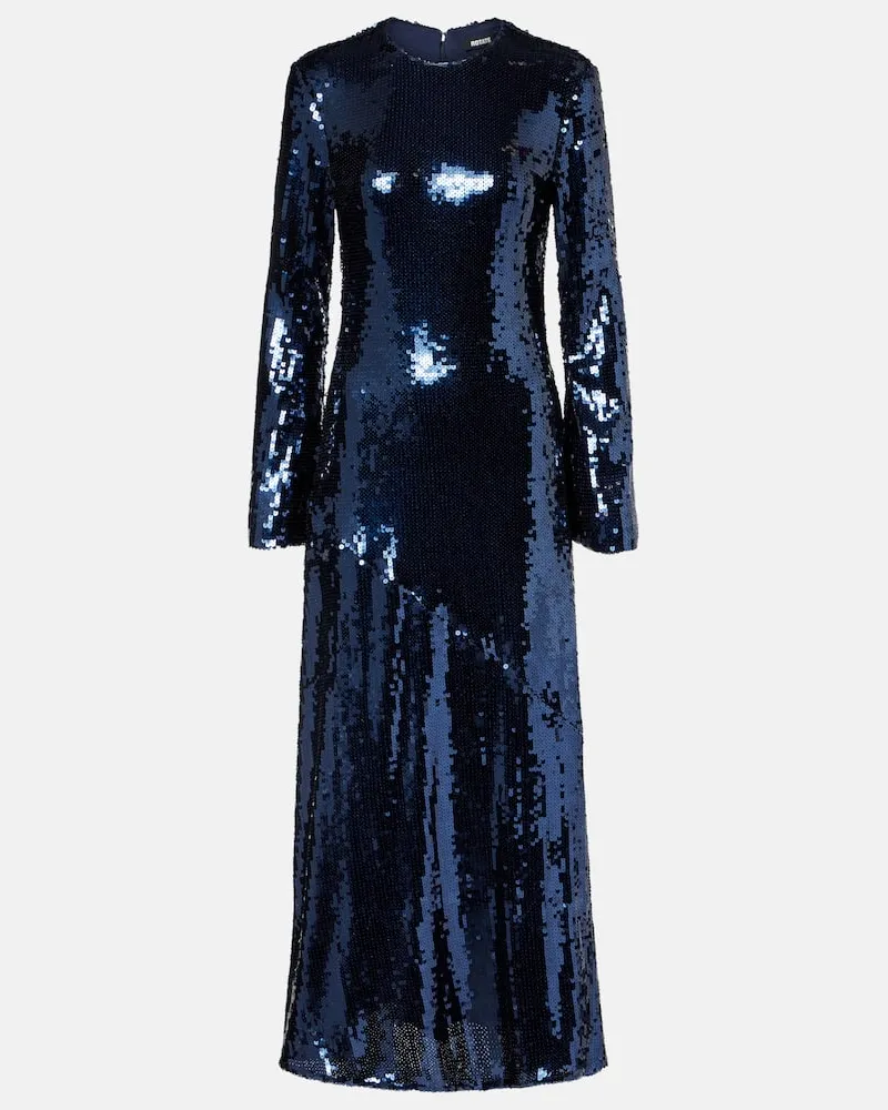 ROTATE Birger Christensen Robe mit Pailletten Blau