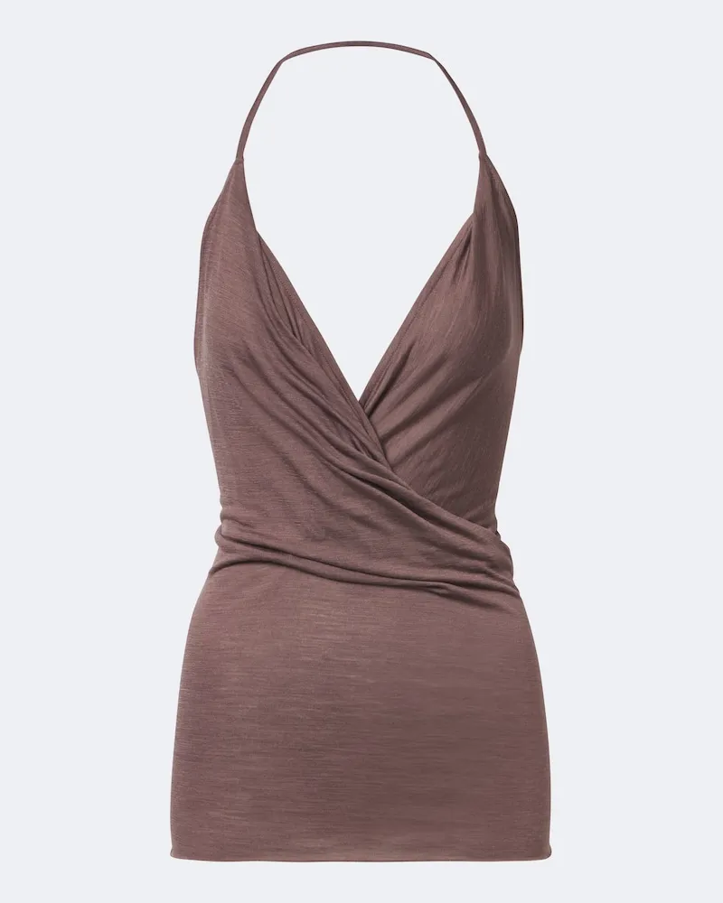 Rick Owens Top aus einem Woll- und Seidengemisch Violett