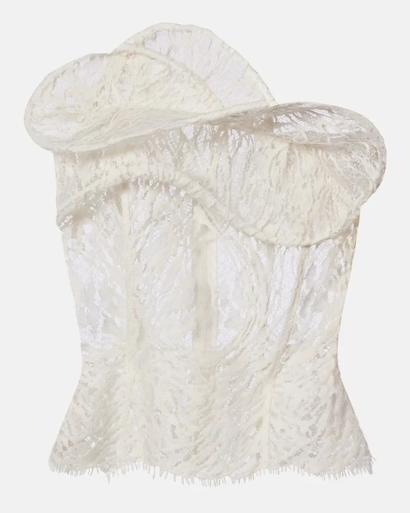 Magda Butrym Top aus Spitze Weiß