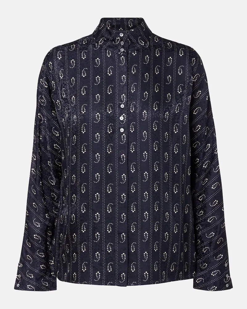 Tory Burch Hemd aus Jacquard Blau