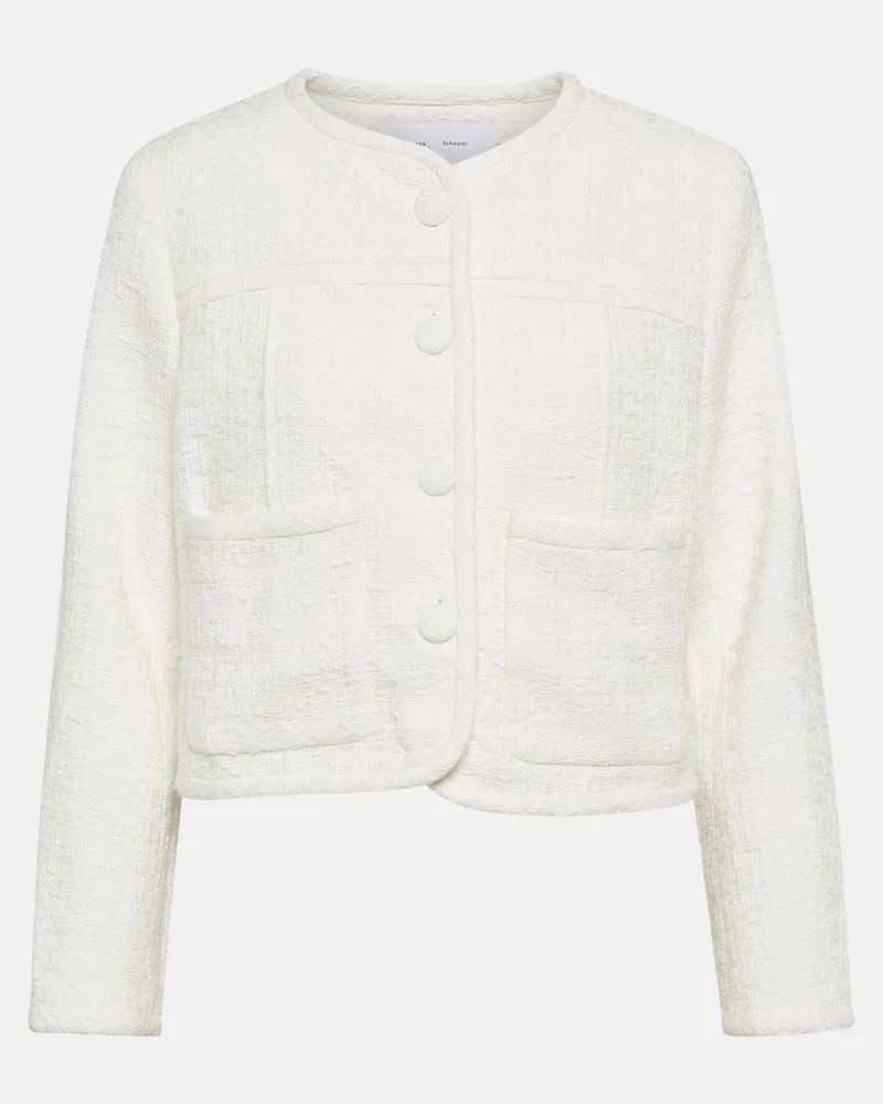 Proenza Schouler White Label Cropped-Jacke aus Tweed Weiß