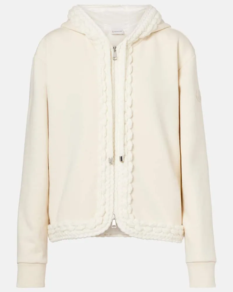 Moncler Kapuzenjacke aus einem Baumwollgemisch Weiß