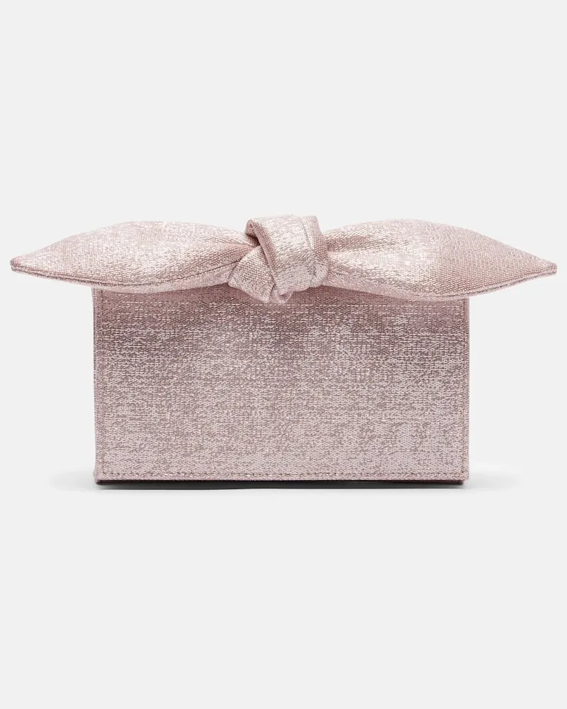 Aquazzura Clutch Bow Tie Mini aus Twill Pink