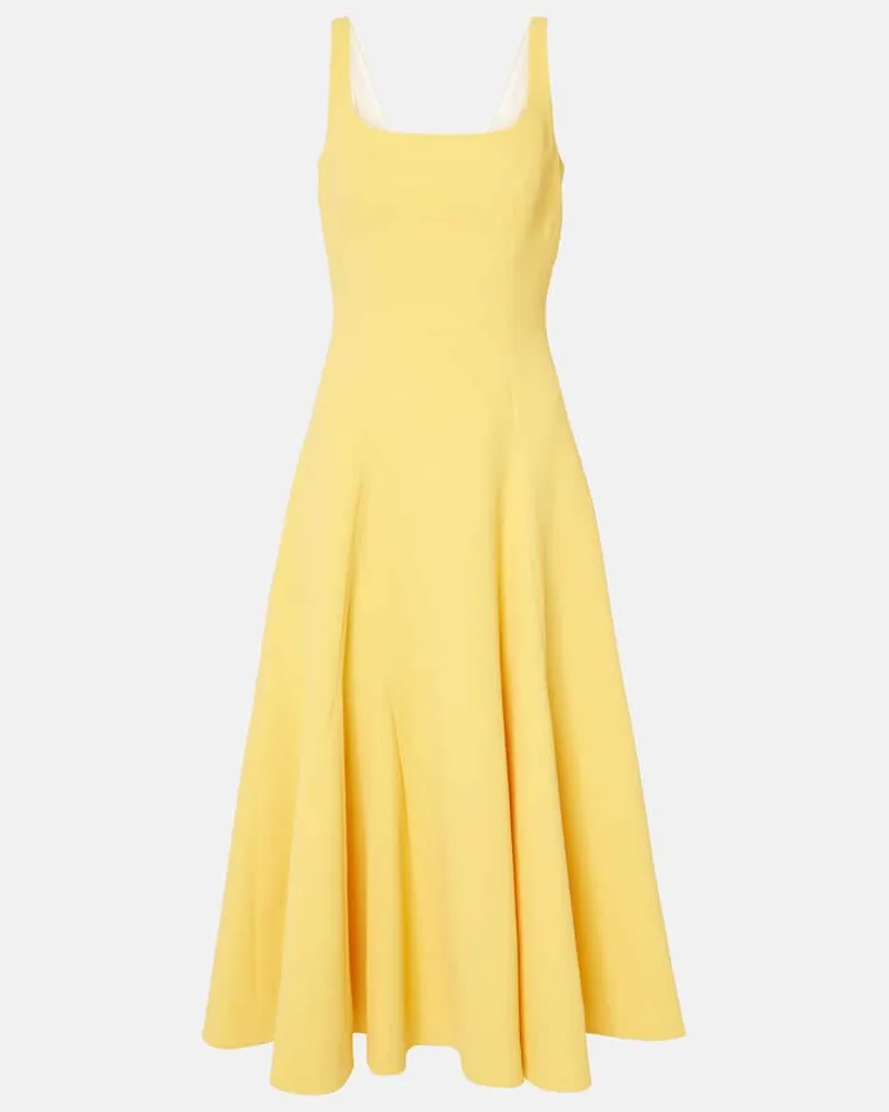 EMILIA WICKSTEAD Midikleid Neith aus Crêpe Gelb