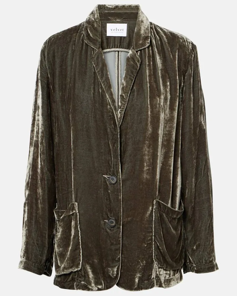 Velvet Blazer Kyla aus Samt Grau