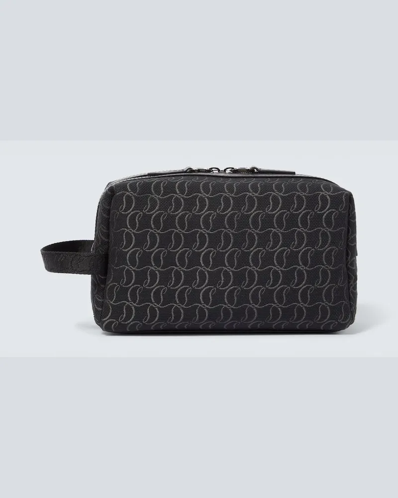 Christian Louboutin Etui Zip N Flap aus Jacquard Schwarz