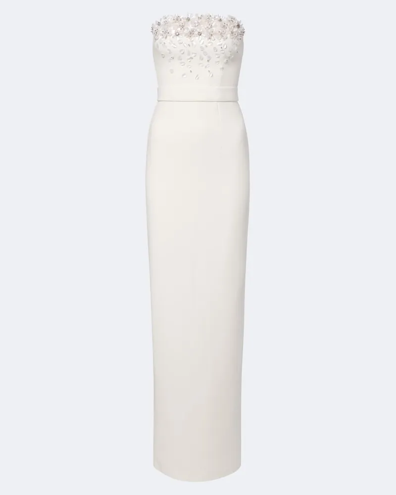 Safiyaa Bridal Verzierte Robe Azrael Weiß