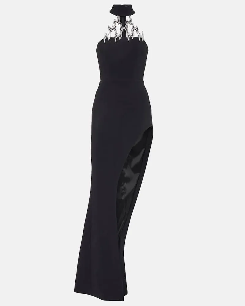 David Koma Verzierte Robe Schwarz