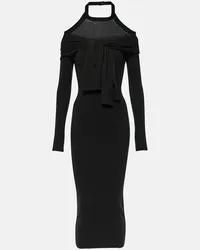 Jacquemus Midikleid La Robe Doble aus einem Wollgemisch Schwarz