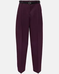 Jil Sander High-Rise-Hose aus Wolle Rot