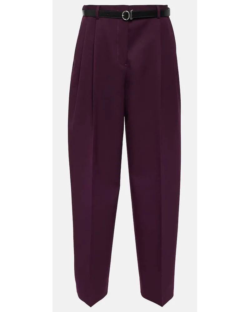 Jil Sander High-Rise-Hose aus Wolle Rot