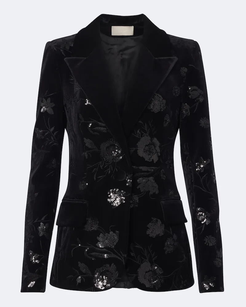 Elie Saab Blazer aus Samt mit Pailletten Schwarz