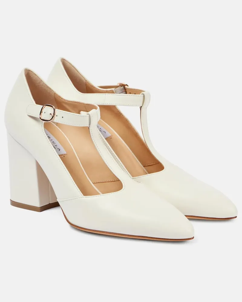 Gabriela Hearst Pumps Triana 85 aus Leder Weiß