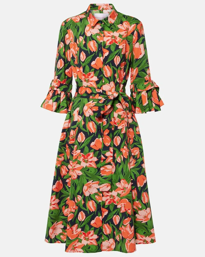 Carolina Herrera New York Hemdblusenkleid aus einem Baumwollgemisch Multicolor