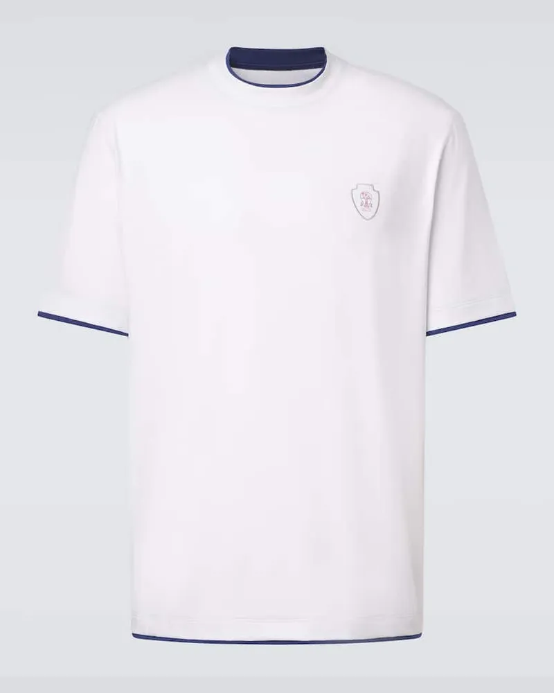 Brunello Cucinelli T-Shirt aus Baumwoll-Jersey Weiß