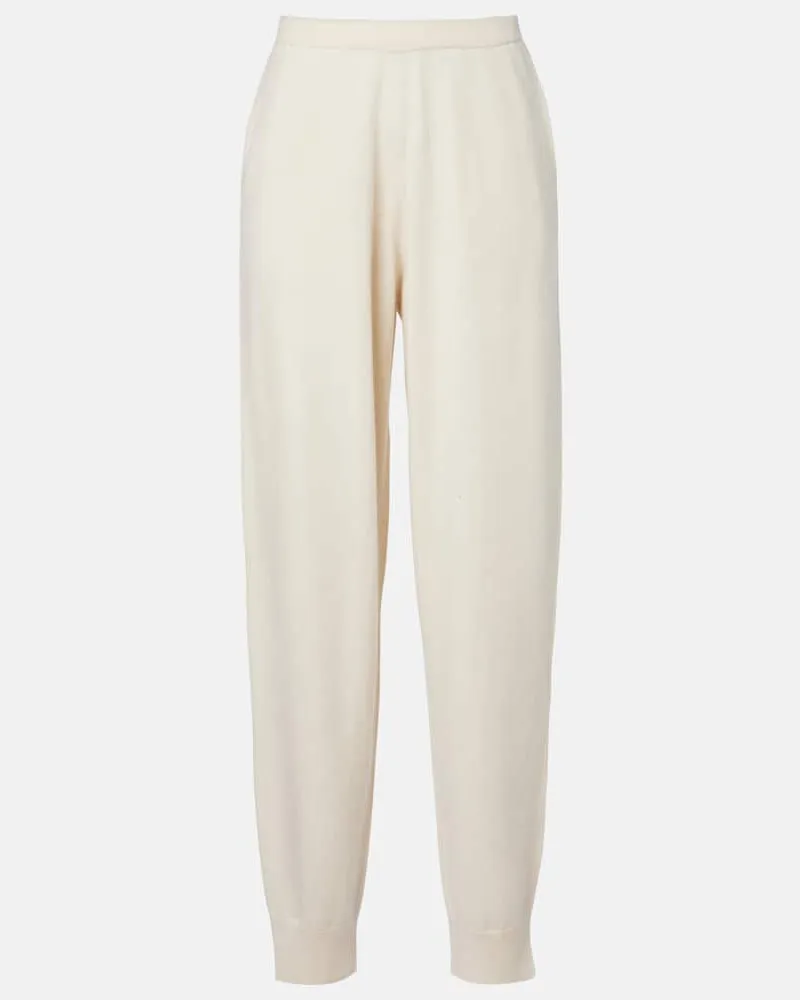 Jardin des Orangers Jogginghose aus Wolle und Kaschmir Weiß