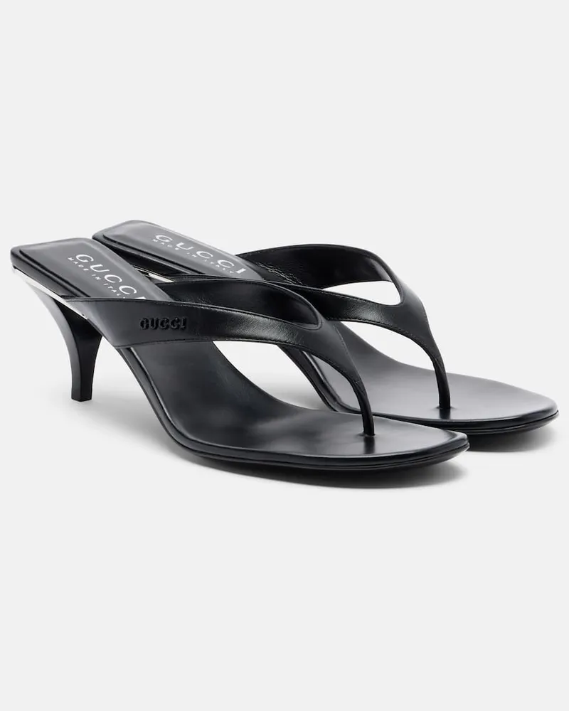 Gucci Sandalen Vittoria aus Leder Schwarz