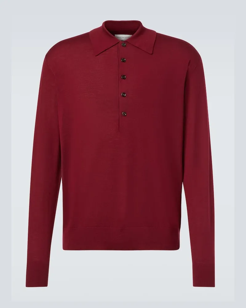 Dries van Noten Polopullover aus Wolle Rot