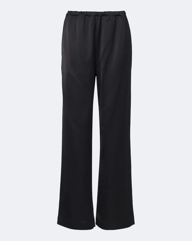Róhe Róhe Weite Hose aus Satin Schwarz