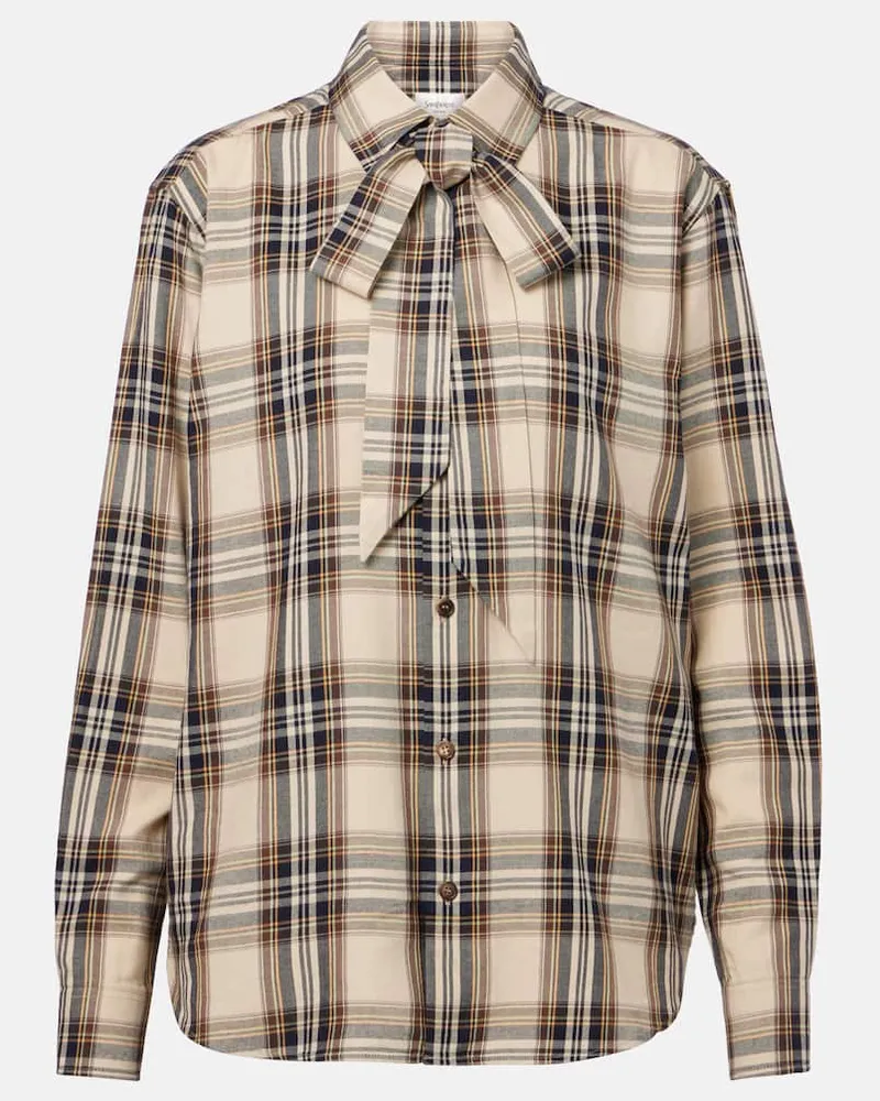 Saint Laurent Hemd Cassandre aus einem Baumwollgemisch Multicolor