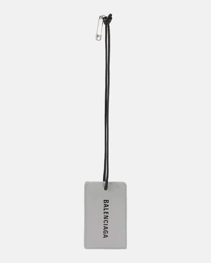 Balenciaga Gepäckanhänger aus Leder Grau